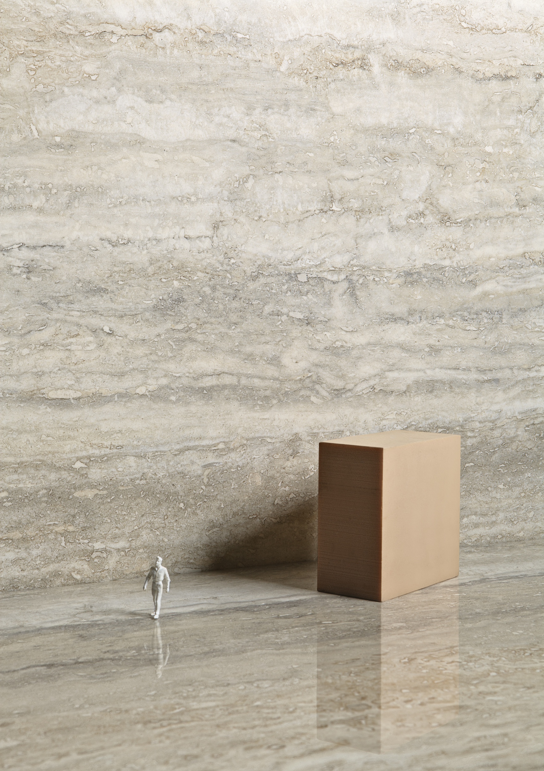 Fliese Travertin-Steinoptik Invictus Beige matt Sant Agostino Ambiente