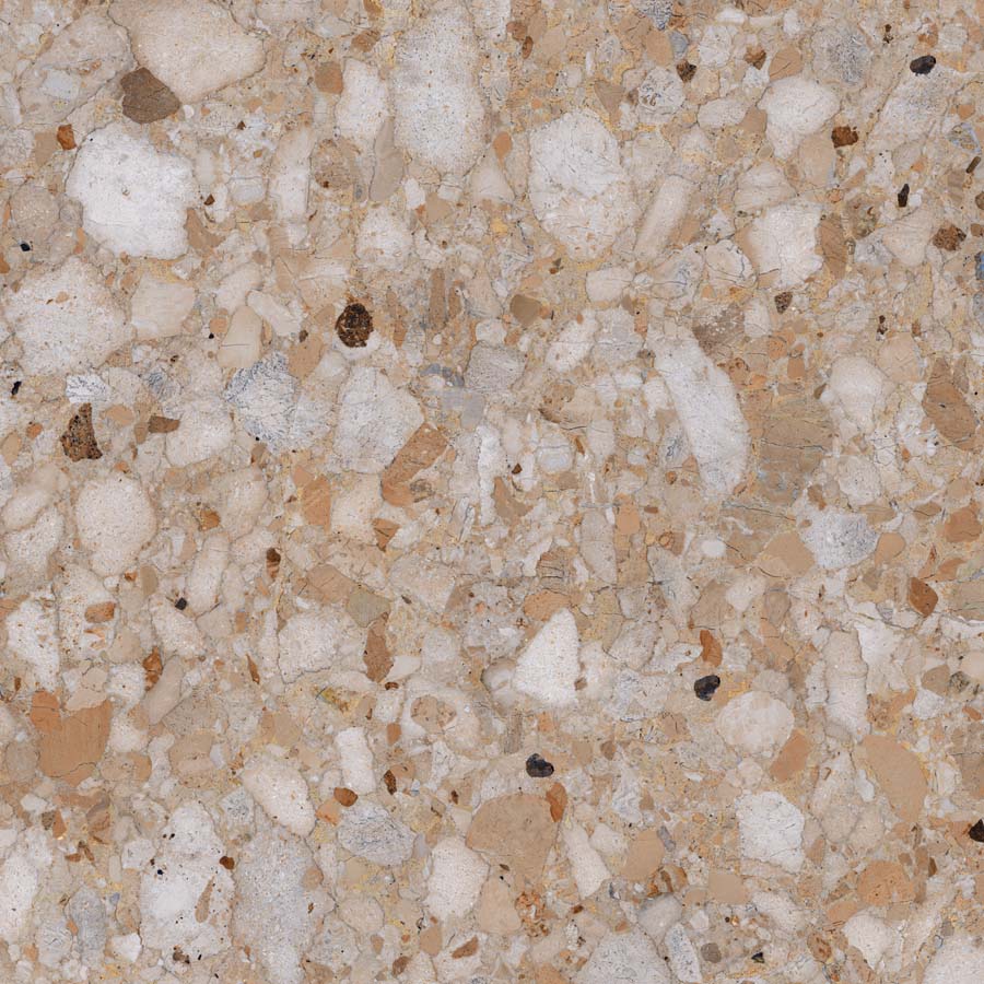 Fliese Terrazzo-Steinoptik beige matt 120x120 cm "Veni Gold" rektifiziert