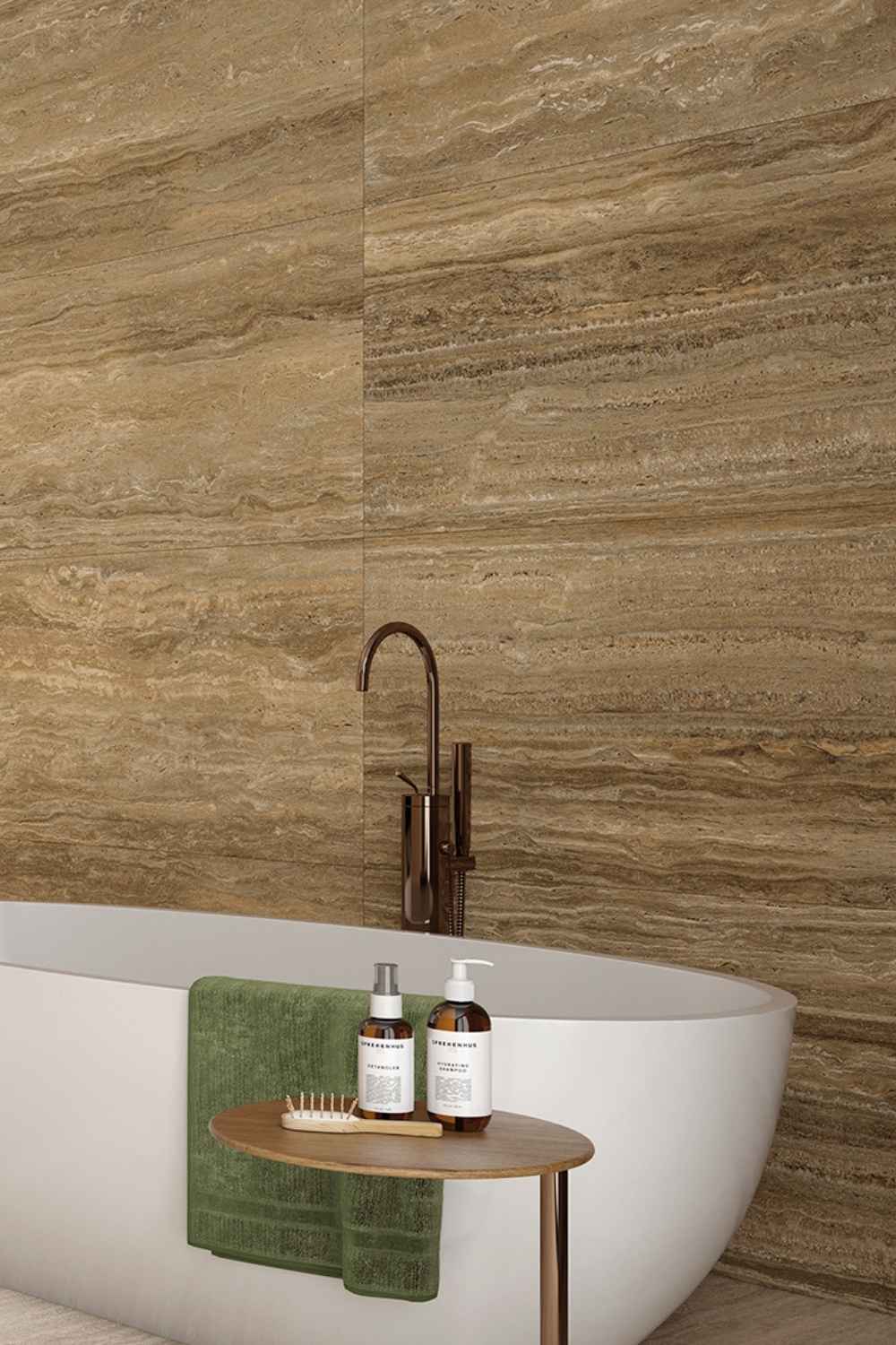 Travertin-Steinoptik beige-braun 60x120cm matt "Marvet Supreme" Feinsteinzeug rektifiziert