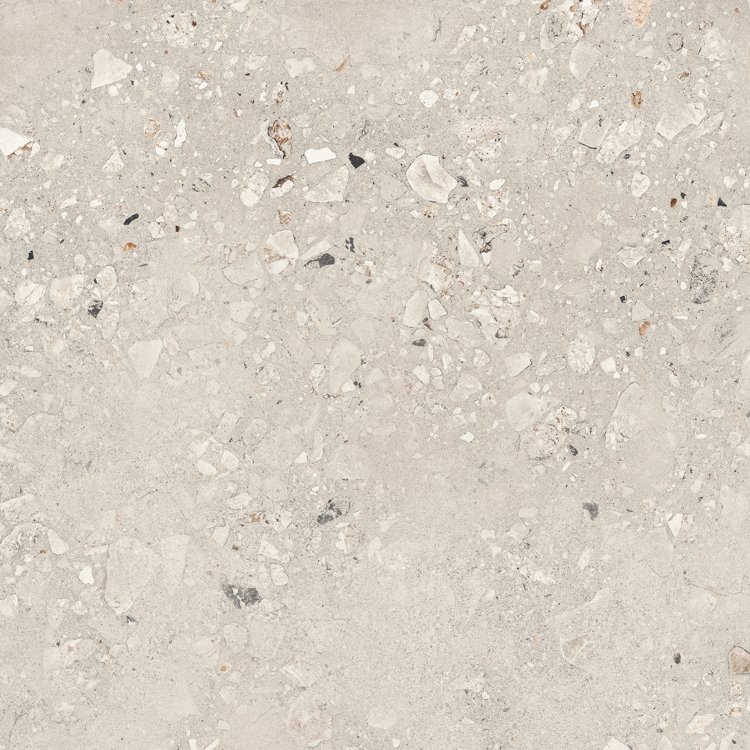 90x90 cm Fliese Terrazzo-Optik Logico Cosmo Pearl Sant Agostino hellgrau