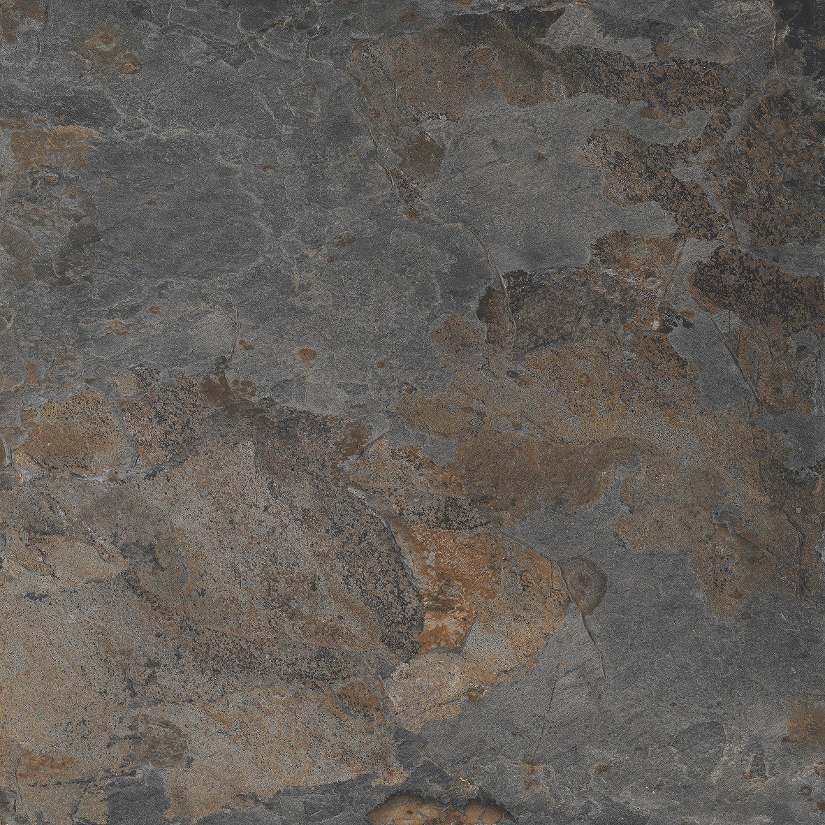 Fliese Natursteinoptik grau-blau matt 120 x 120cm "Nebula Cobalt" Feinsteinzeug mit fühlbarer 3D-Steinstruktur