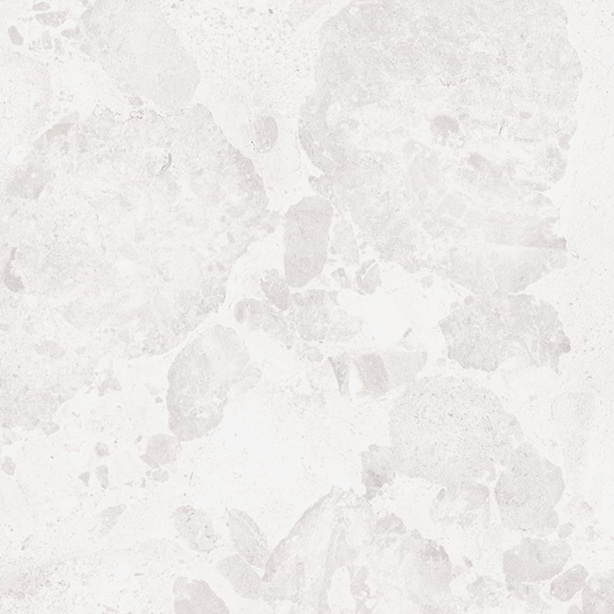 Freisteller der Refin Moon Shine Fliese im Format 60x60 cm in heller Weiß-Grau-Optik mit sanfter mineralischer Zeichnung und dezenter Terrazzo-Struktur