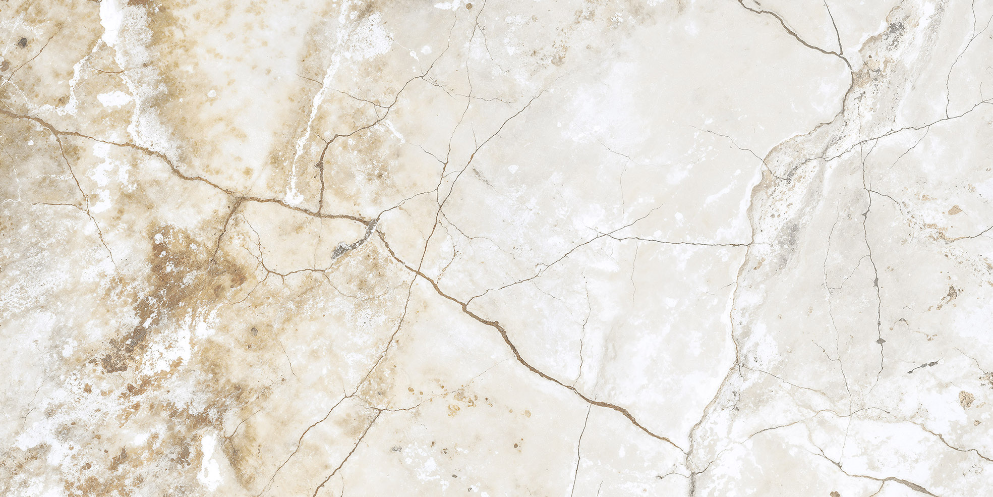 Fliese Marmoroptik beige poliert 60 x 120cm "Golden Mist" Feinsteinzeug rektifiziert