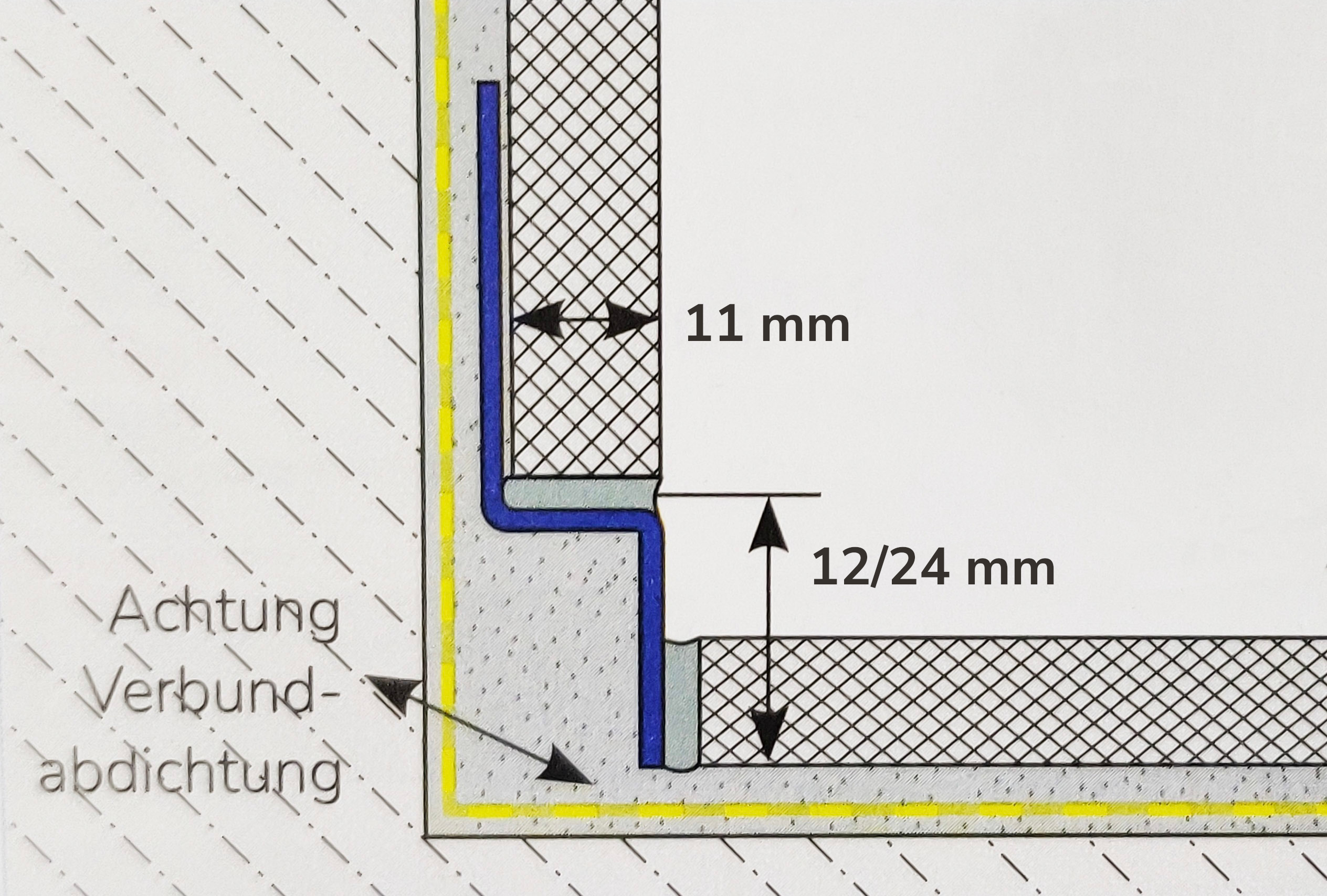 Maße Wandkeil 11 mm links