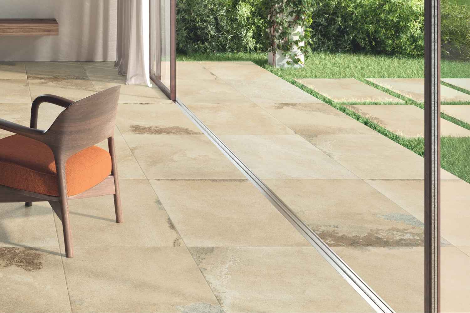 Terrassenplatte Solnhofener Natursteinoptik 60x120x2 cm  Feinsteinzeug rektifiziert