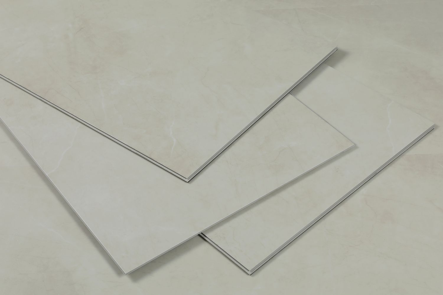 SPC Klick-Vinyl "Loft Beige" Fliesenoptik 47,5x95x0,65 cm matt mit Trittschalldämmung