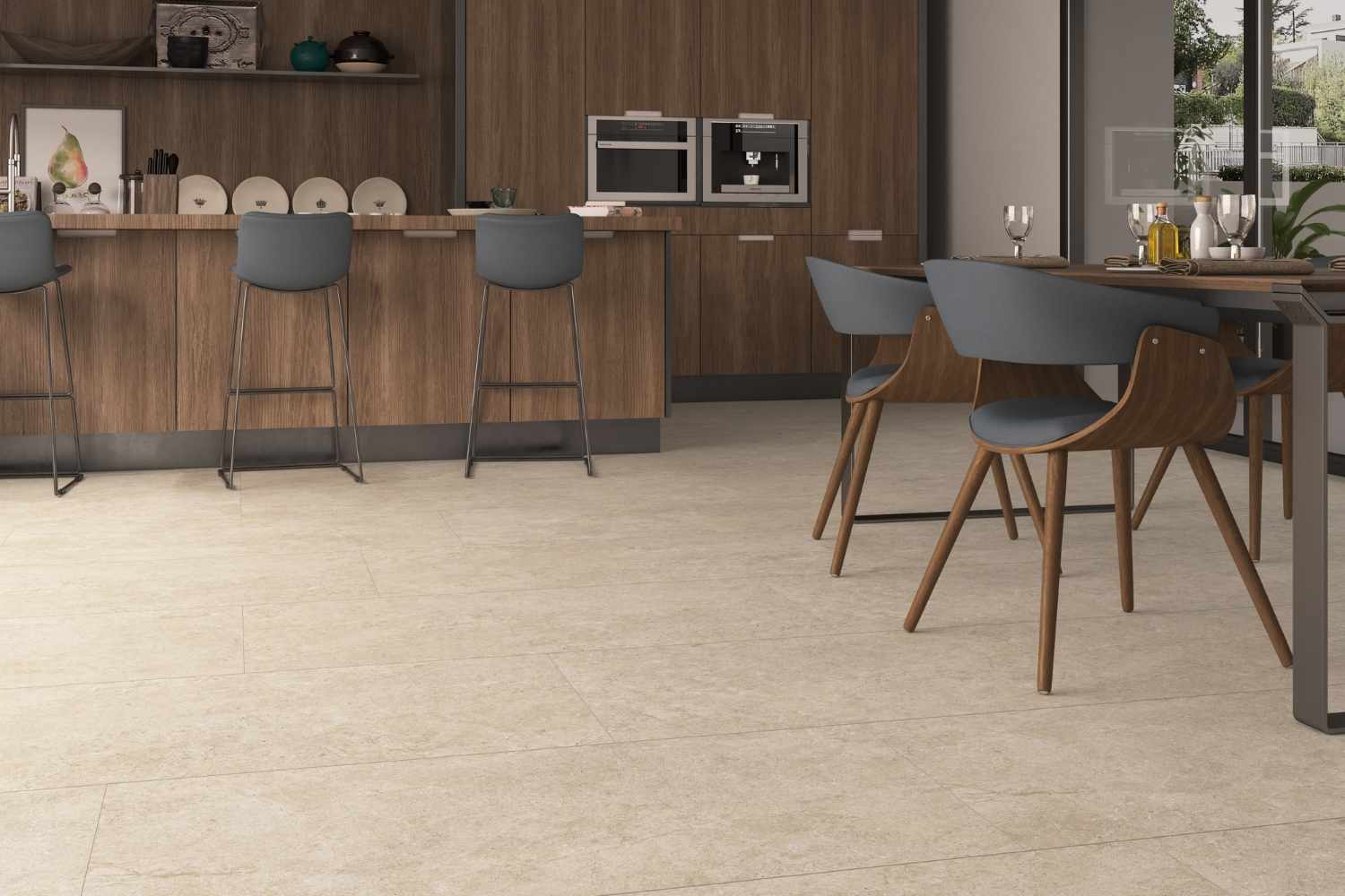 Fliese Steinoptik beige matt "Babilon Beige" Feinsteinzeug rektifiziert  