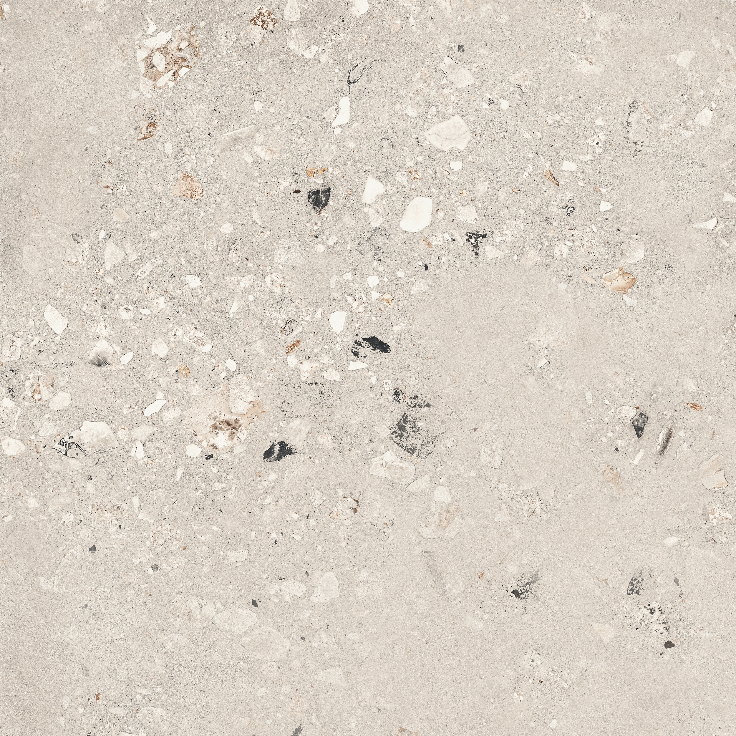 90x90 cm Fliese Terrazzo-Optik Logico Cosmo Pearl Sant Agostino hellgrau