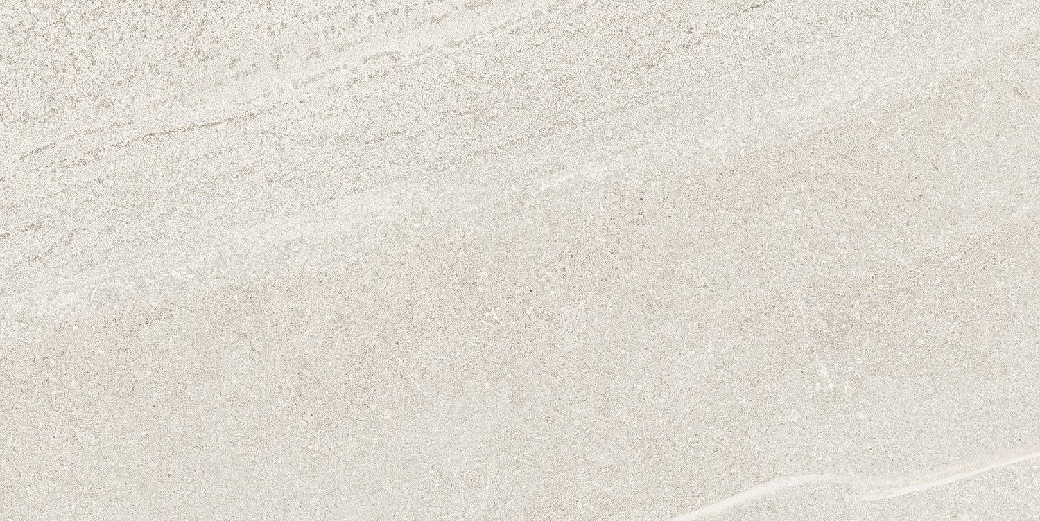 Fliese Sandstein-Optik weiß 30 x 60 cm "Eddystone Blanco" Feinsteinzeug rektifiziert
