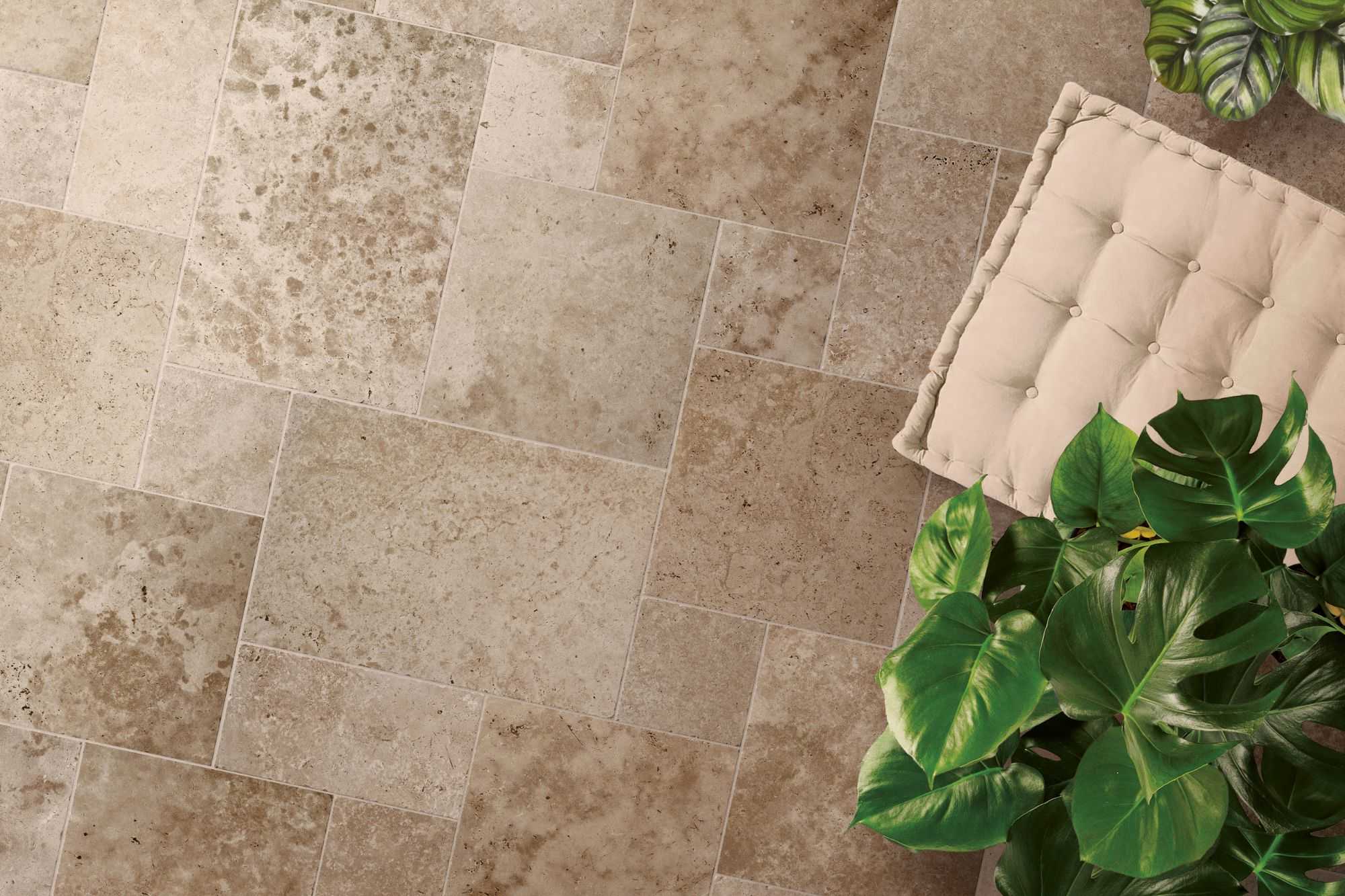 Fliese Römischer Verband Steinoptik Terracotta Multiformat-Modul "In Falda Pietra Di Rapolano"