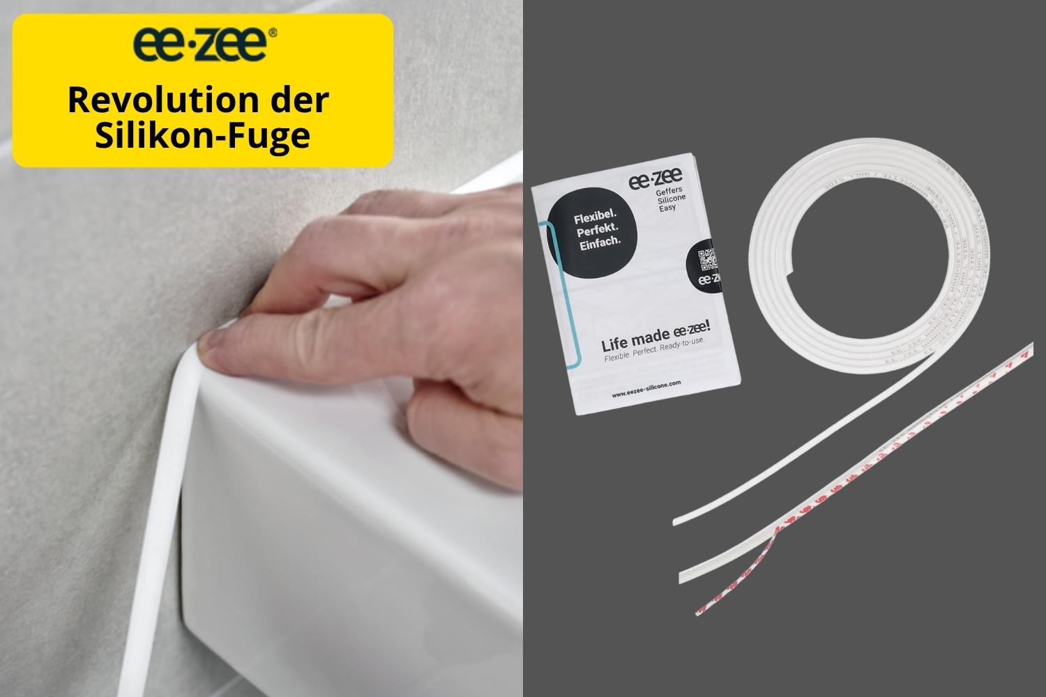eezee Silikonfugenband 130 cm weiß – Fugenband selbstklebend für Sanitärbereiche