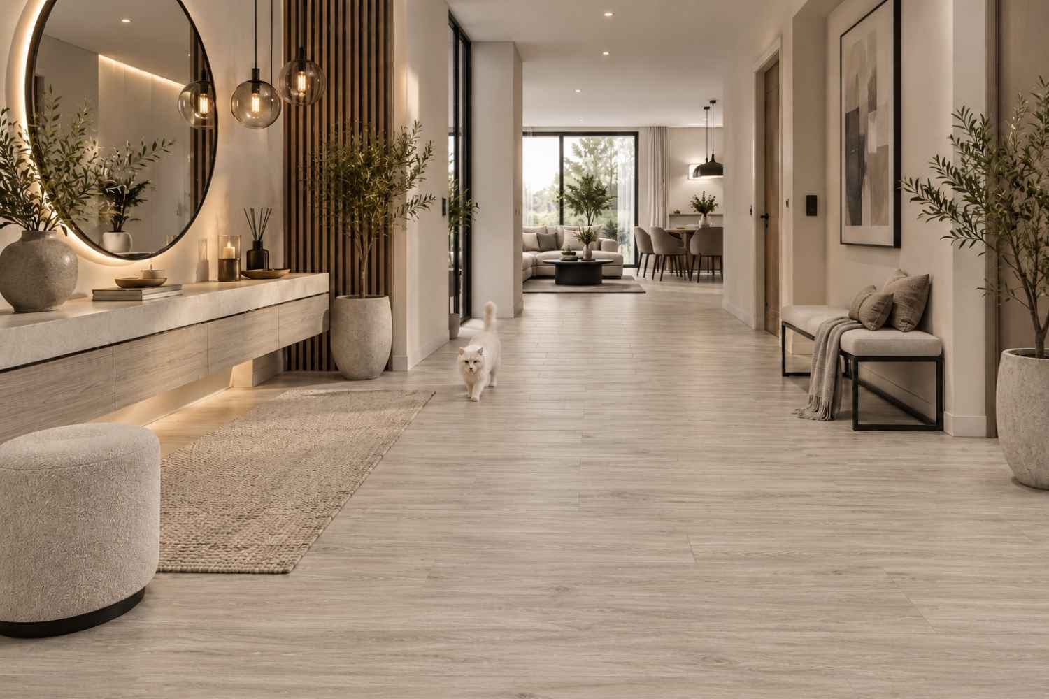 Restposten Fliese Holzoptik Eiche Beige 20x120 cm matt "Westwood Nature" Kerateam Feinsteinzeug rektifiziert