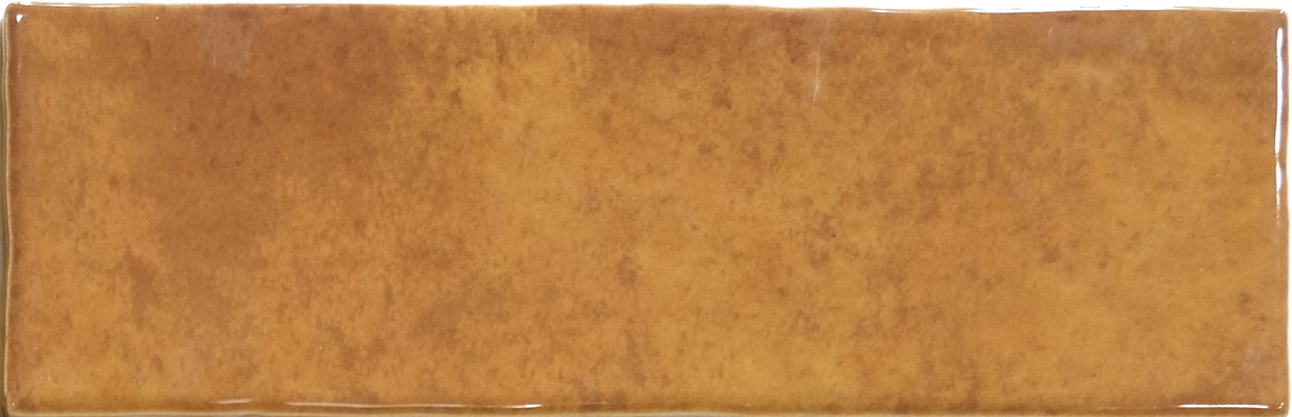 Fliese unregelmäßige Oberfläche 6,5x20 cm "Alfa Look Caramello" braun glänzend