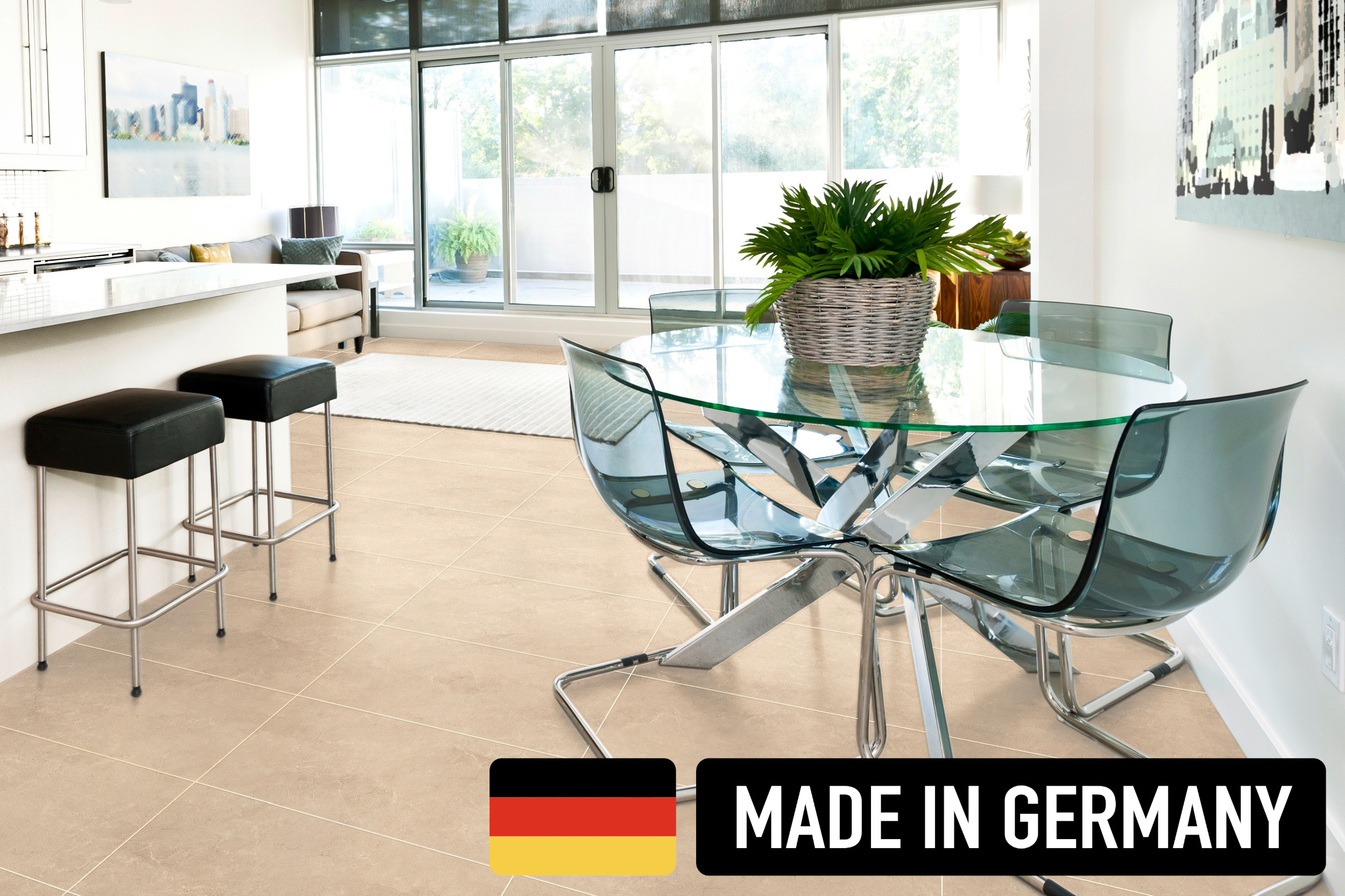 Wandfliese Bodenfliese Steinoptik 30x60 cm Voyage Beige Ambiente Küche Made in Germany ABVERKAUF Fliese dezente Steinoptik 30x60 cm "Voyage Beige" matt - Made in Germany
