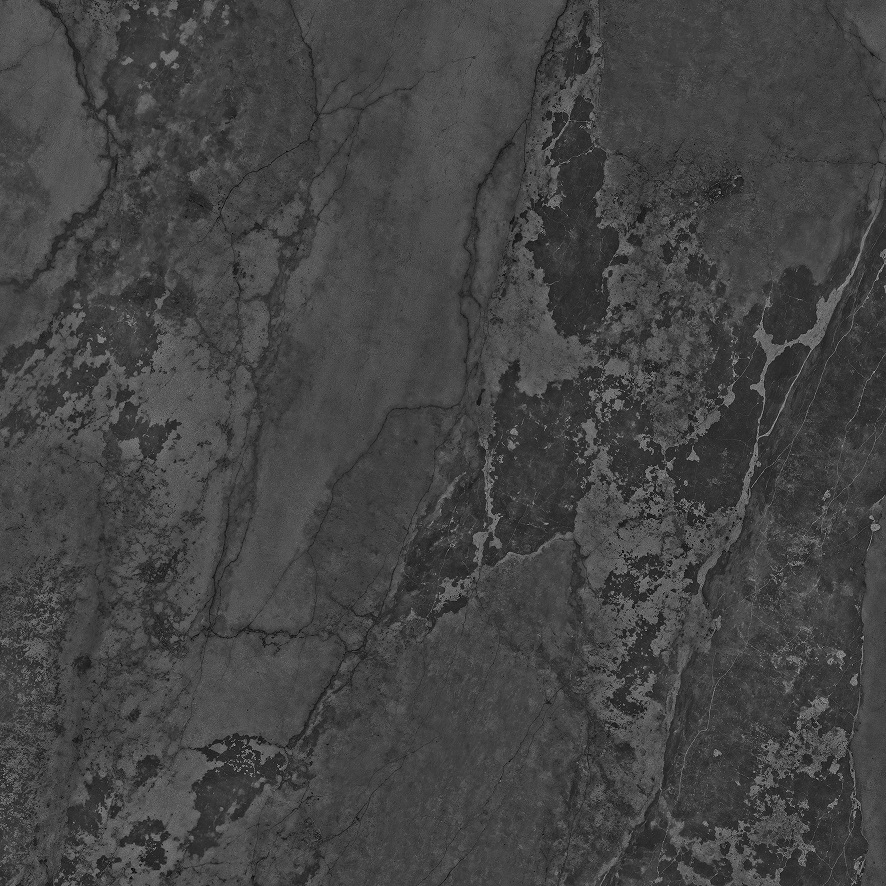 Fliese Metalloptik dunkelgrau glänzend 120x120cm "Planet Dark" Feinsteinzeug rektifiziert