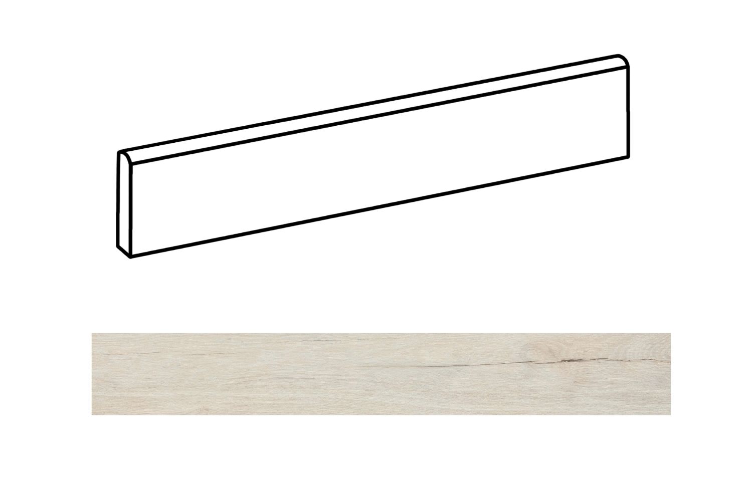 Fliesensockel Holzoptik Avorio 7,5x120cm "Briccole" in 2 Farben
