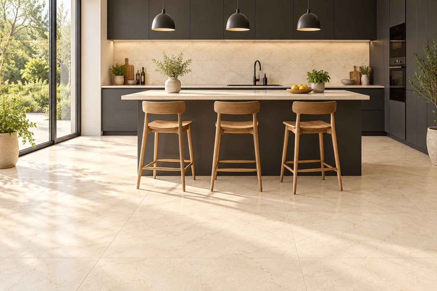 Fliese Marmoroptik matt beige 30x60 cm "Vittoria Crema Marfil" rektifiziert