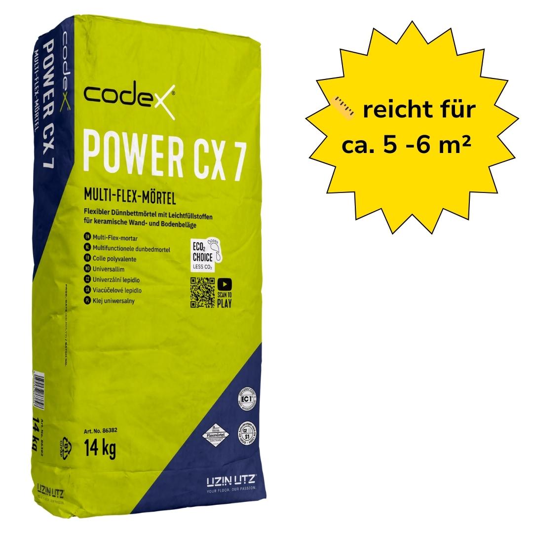Fliesenkleber 4-in-1 Multikleber "Codex Power CX 7" Flexkleber auch für Großformate 14 kg