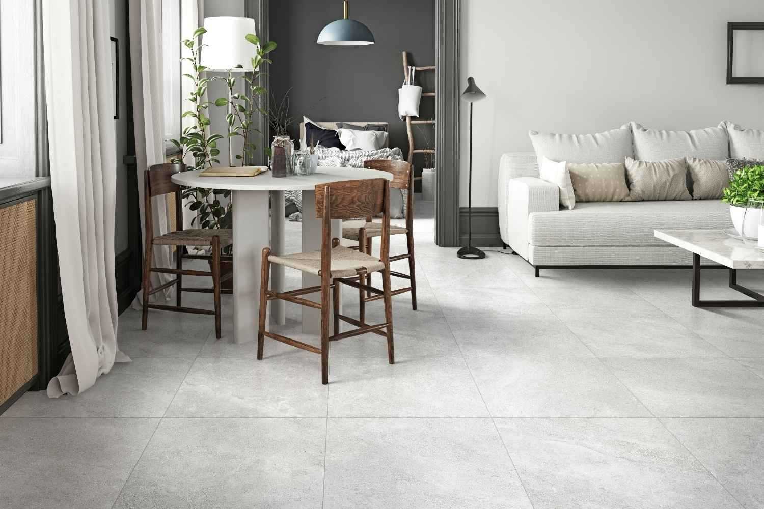 Fliese Steinoptik helles beige "Alpine Ivory" Feinsteinzeug rektifiziert Ragno by Marazzi