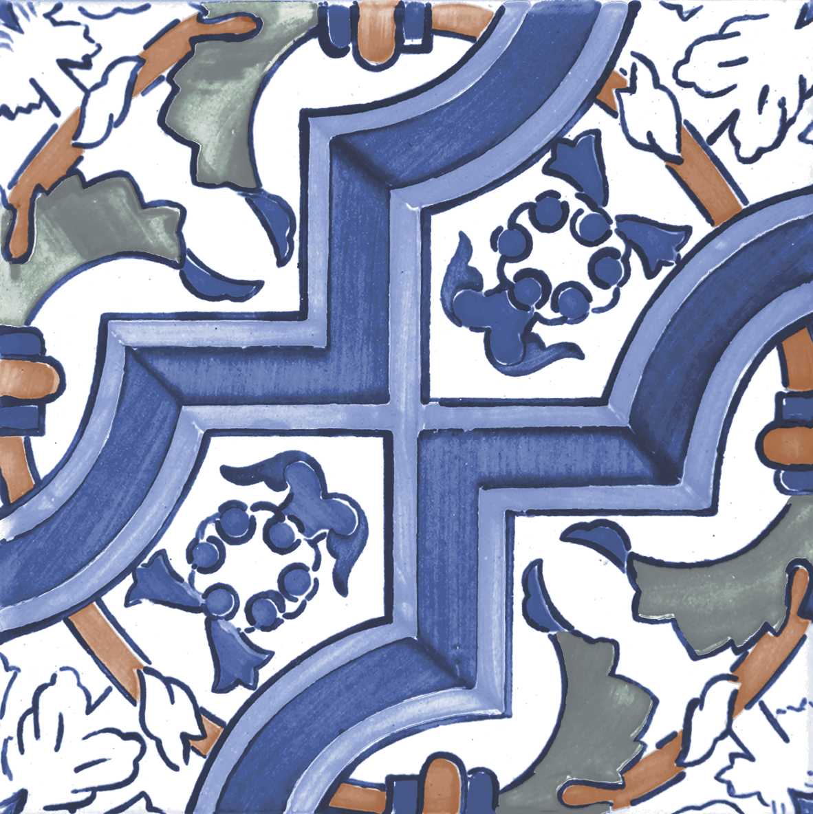 RESTPOSTEN Wandfliese Vintage Dekor 25x25 cm "Galana" | 24 verschiedene Dekore nach Zufall