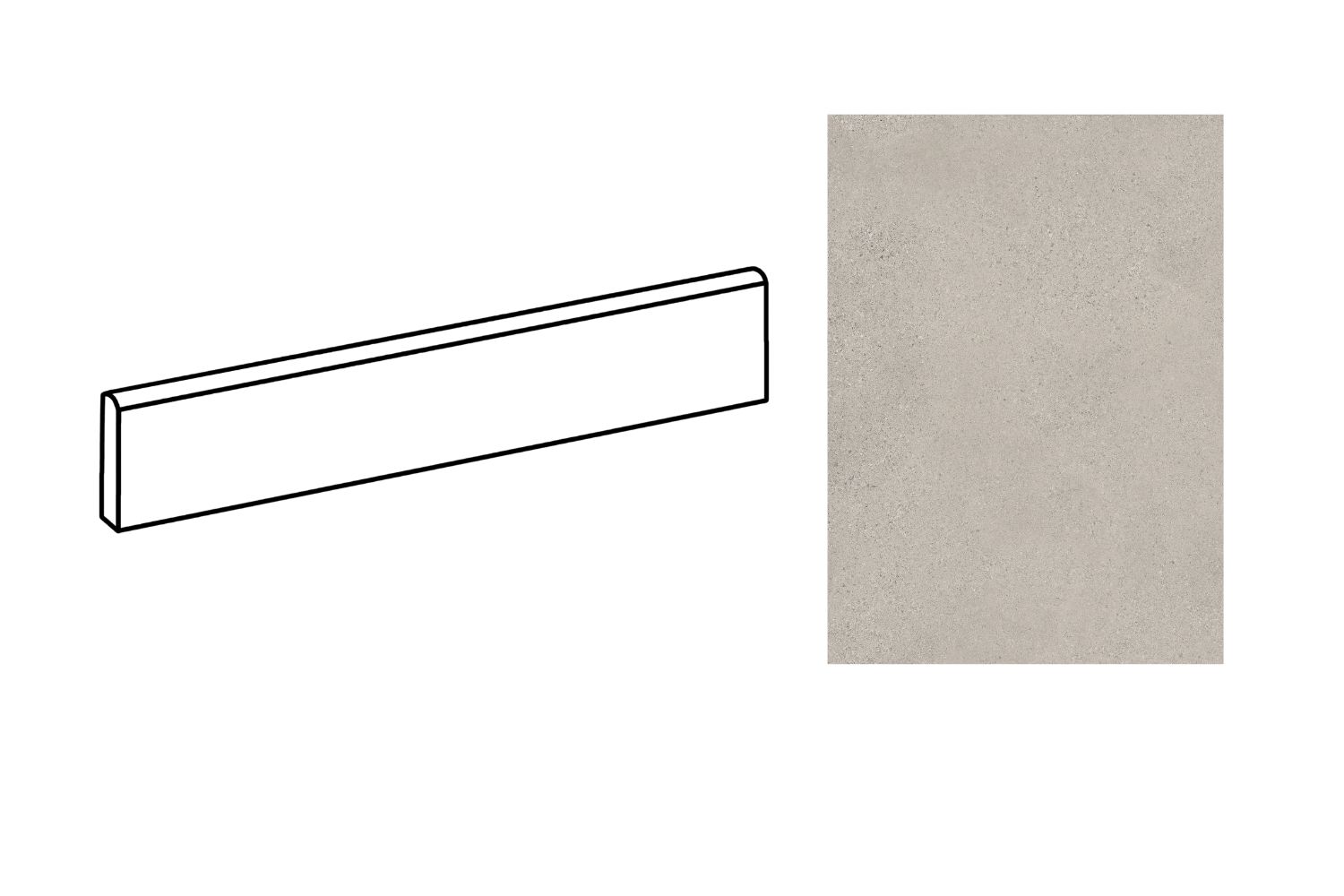 Fliesensockel warme Zementoptik grau-braun 7,3x60 cm "Logico Cement" Betonoptik
