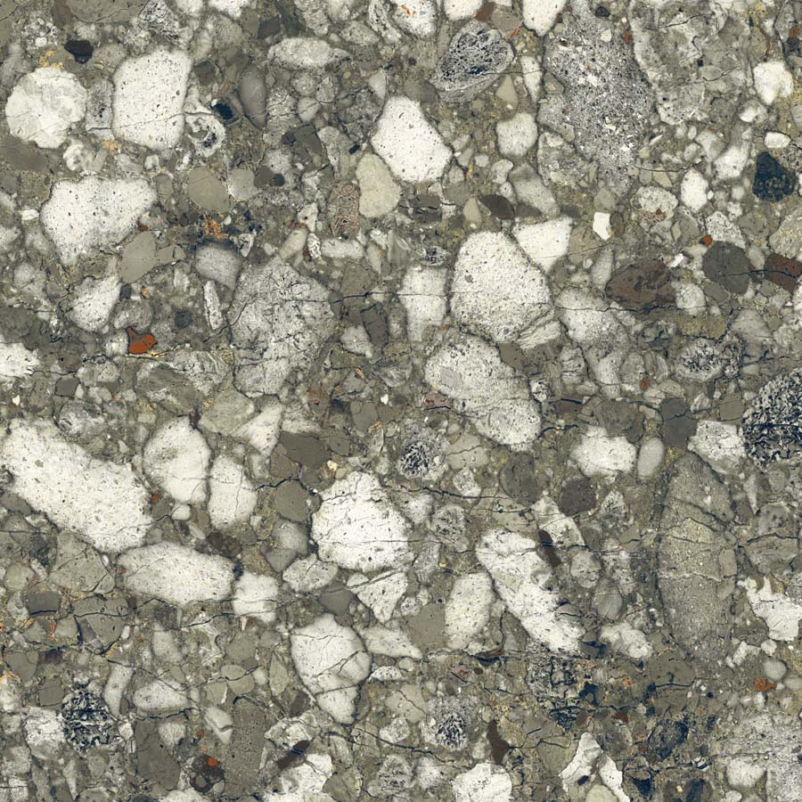 Fliese Terrazzo-Steinoptik grün matt 90x90 cm "Veni Emerald" rektifiziert