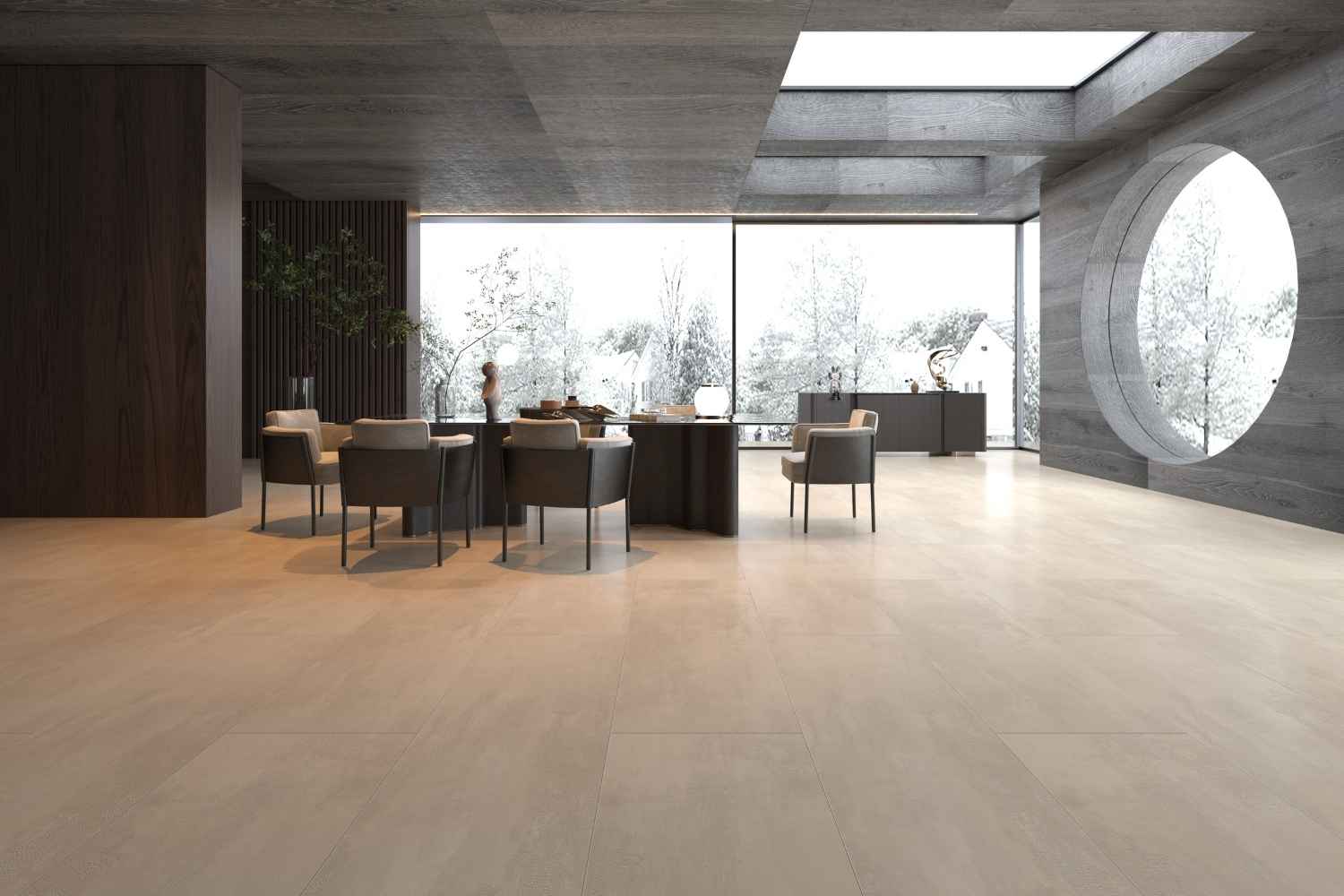 SPC Klick-Vinyl Steinoptik Beige 46x92x0,6cm matt "Stone Nacar" mit Trittschalldämmung