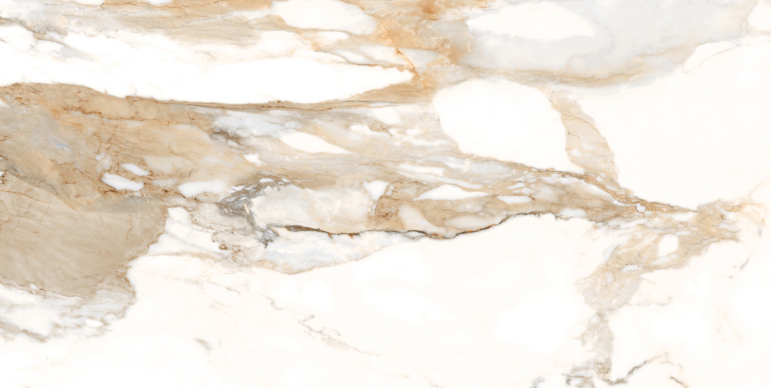 ABVERKAUF Fliese Paonazzetto-Marmoroptik weiß-beige matt 60x120 cm "Crash Beige" rektifiziert