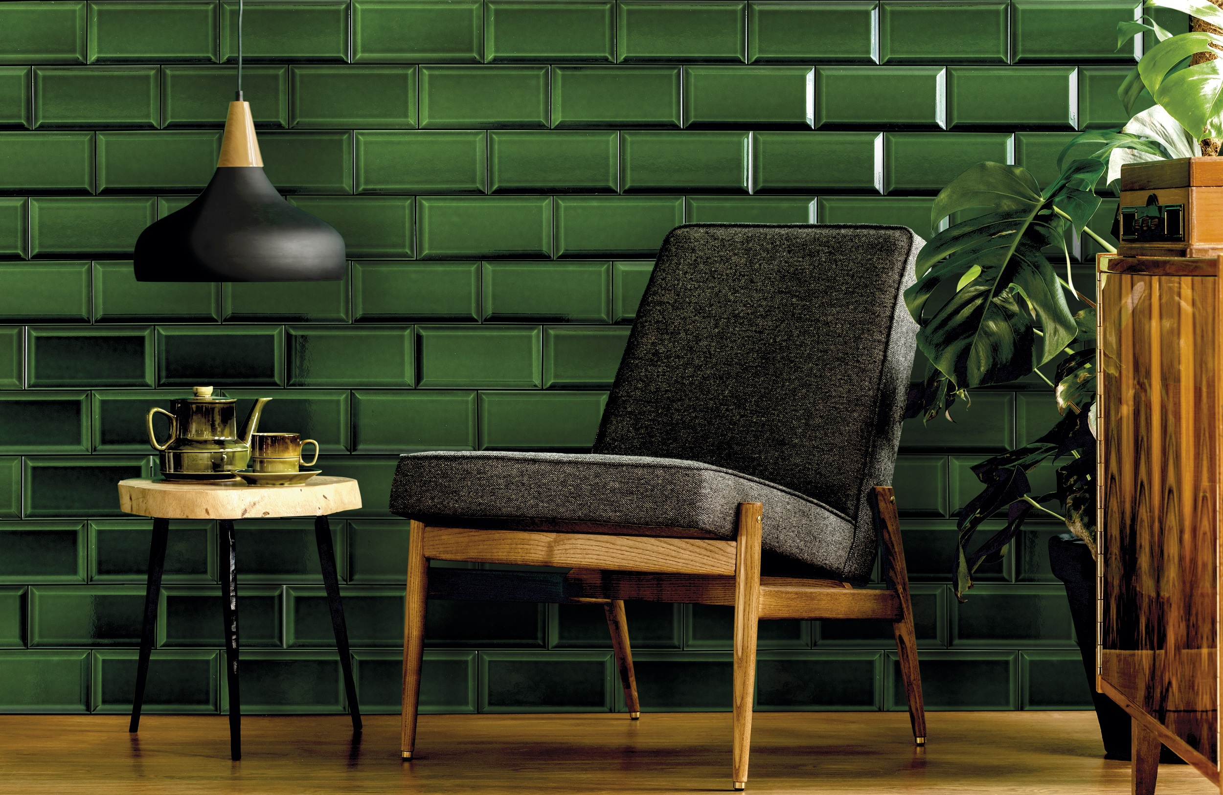 A_10x20_Victoria_Green-klein Metro Fliese dunkelgrün victorian green glänzend Wandfliese Bad, Küche Facettenfliese Fabresa