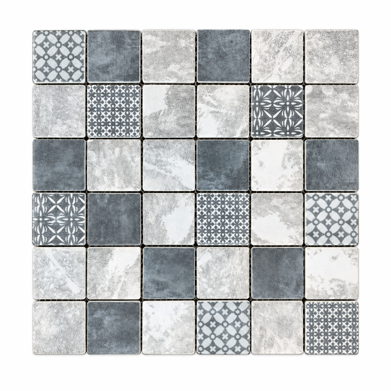 Mosaik Grey & Black 30x30 cm | Grau/Schwarz