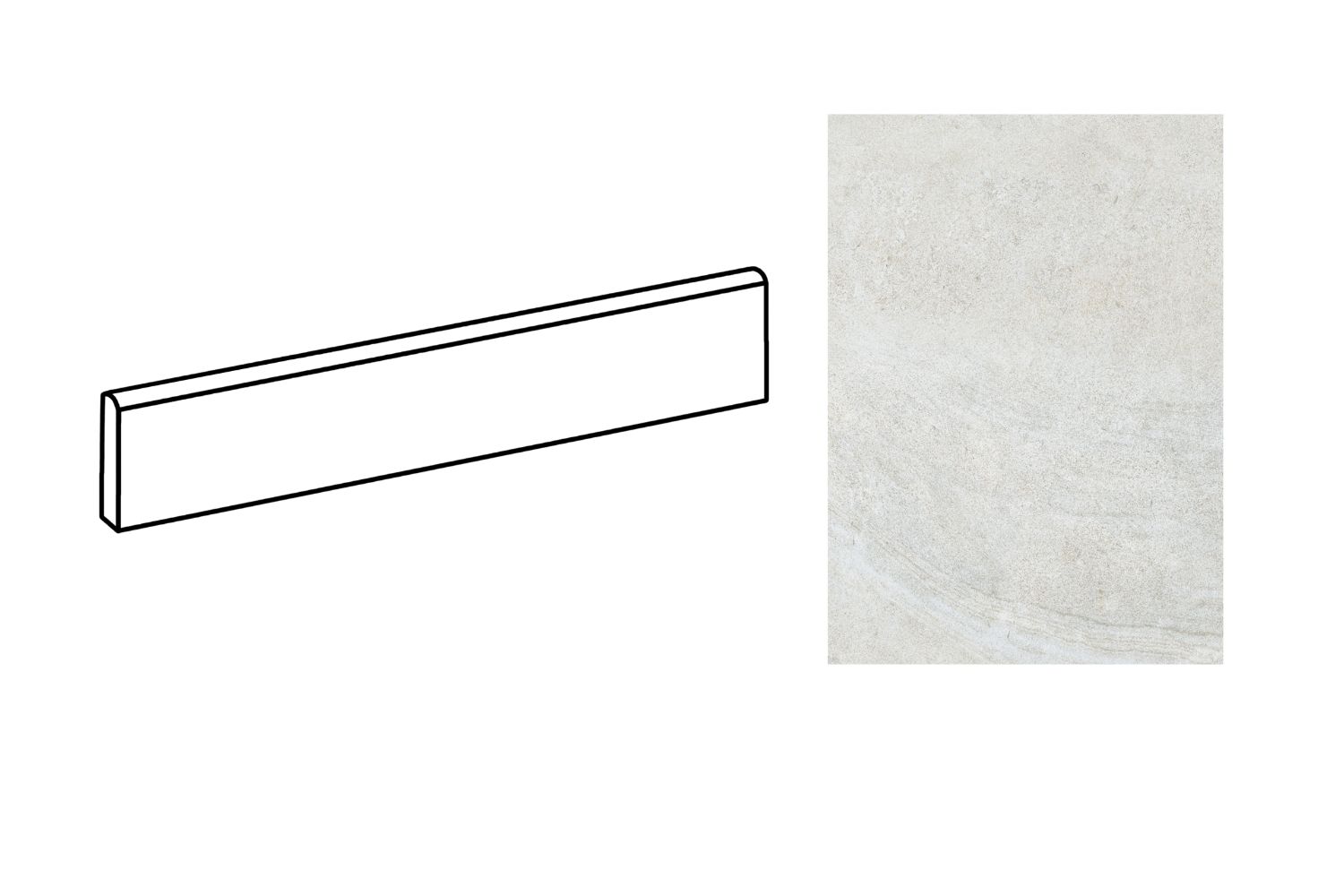 Fliesensockel Natursteinoptik 7x120 cm "Sublime Ivory" Steinoptik matt