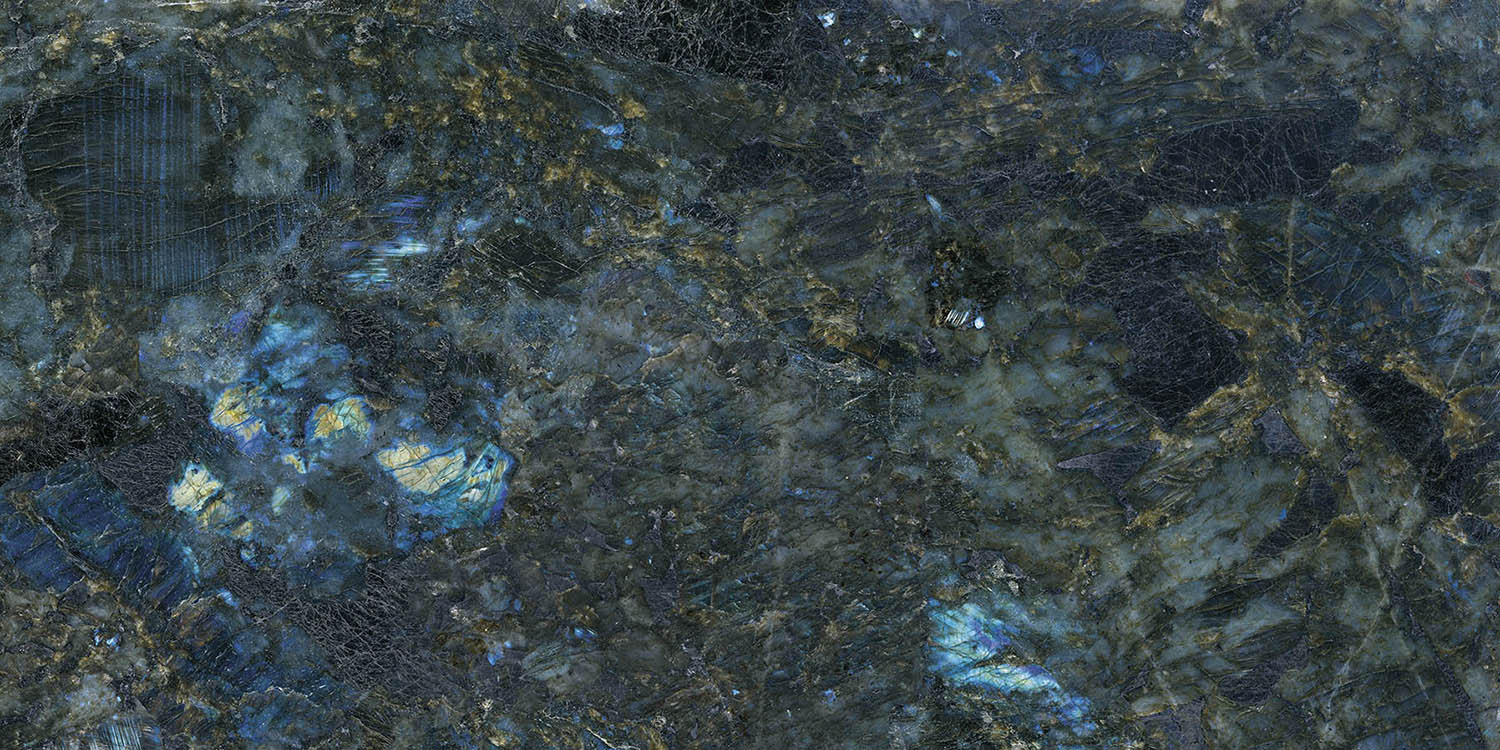 Fliese Marmoroptik blau marmoriert glänzend poliert "Labradorite Blue" Edelstein-Optik  rektifiziert 