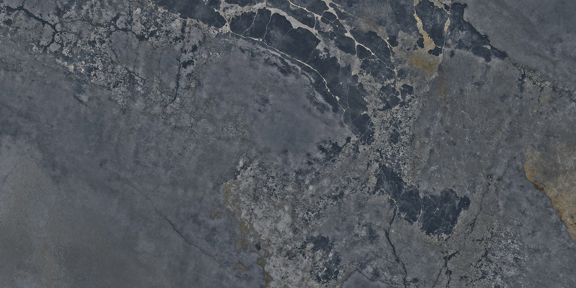 Fliese Metalloptik blau glänzend 60x120cm "Planet Blue" Feinsteinzeug rektifiziert