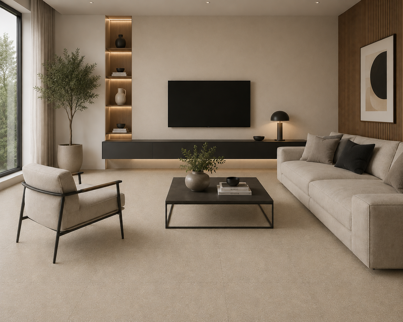 Restposten Fliese Steinoptik grau-beige matt 30x60cm "Limestone greige" Feinsteinzeug rektifiziert