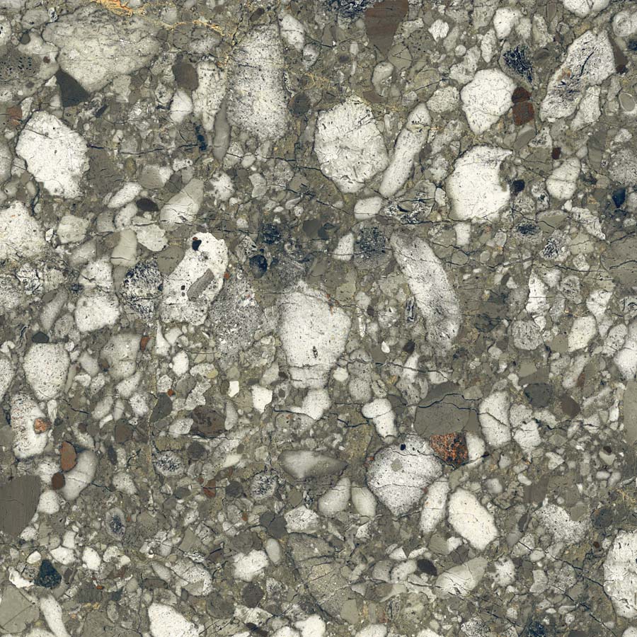 Fliese Terrazzo-Steinoptik grün matt 120x120 cm "Veni Emerald" rektifiziert