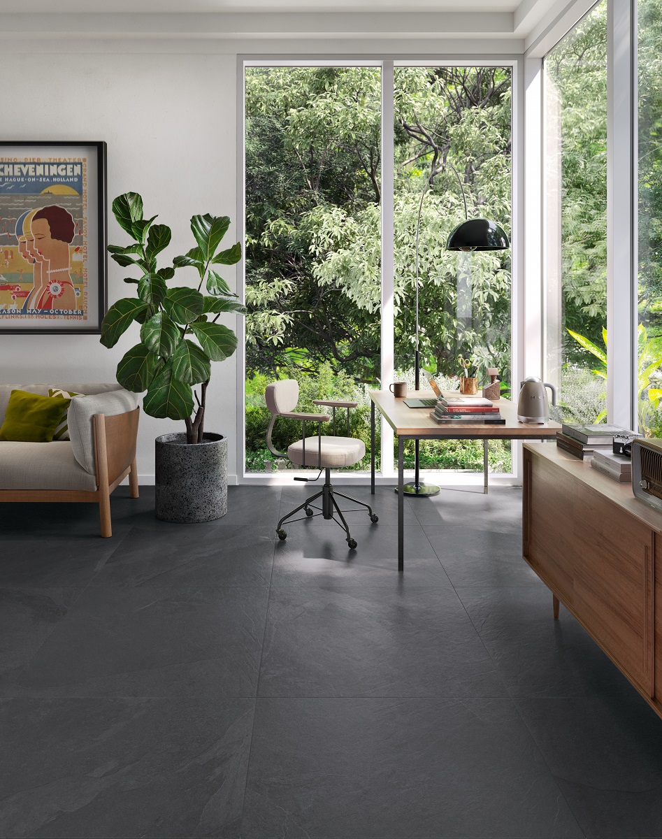 Fliese Steinoptik schwarz Unionstone Mustang Sant Agostino