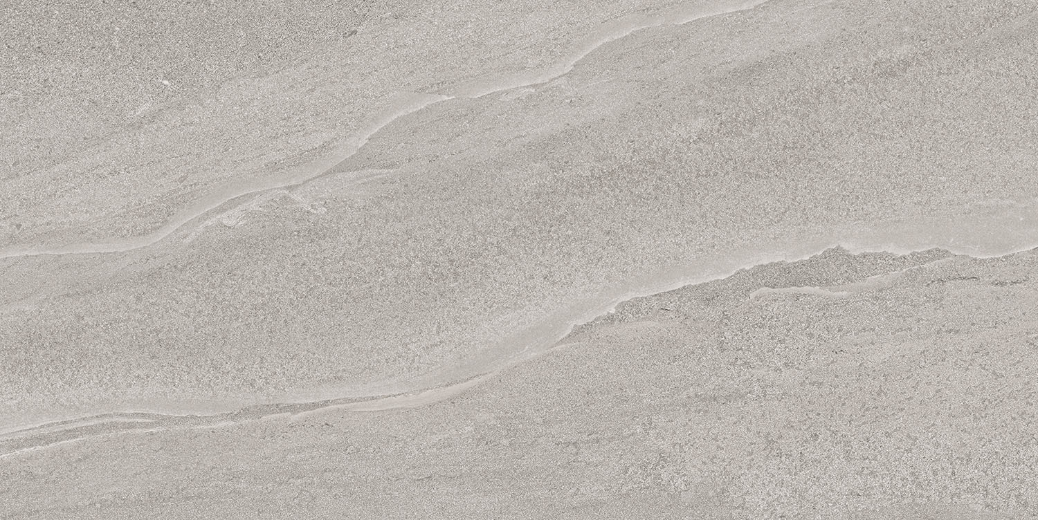 Fliese Sandstein-Optik hellgrau 30 x 60 cm "Eddystone Perla" Feinsteinzeug rektifiziert