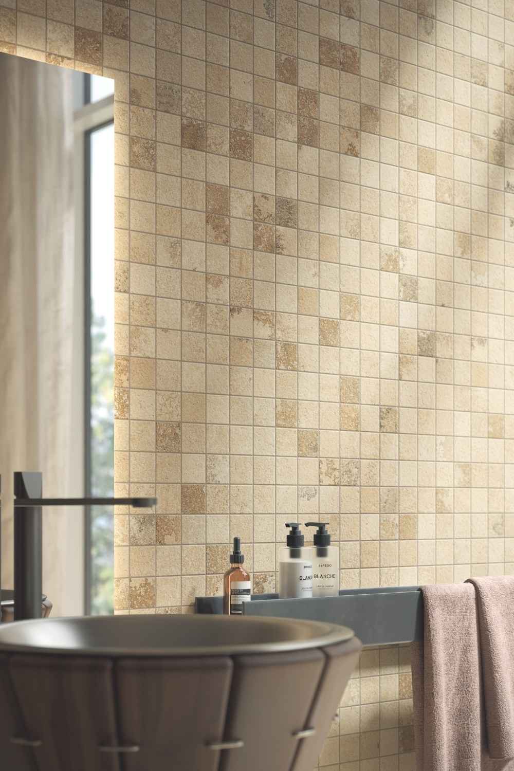 Mosaikfliesen Solnhofener Natursteinoptik beige 30x30 cm netzverklebt