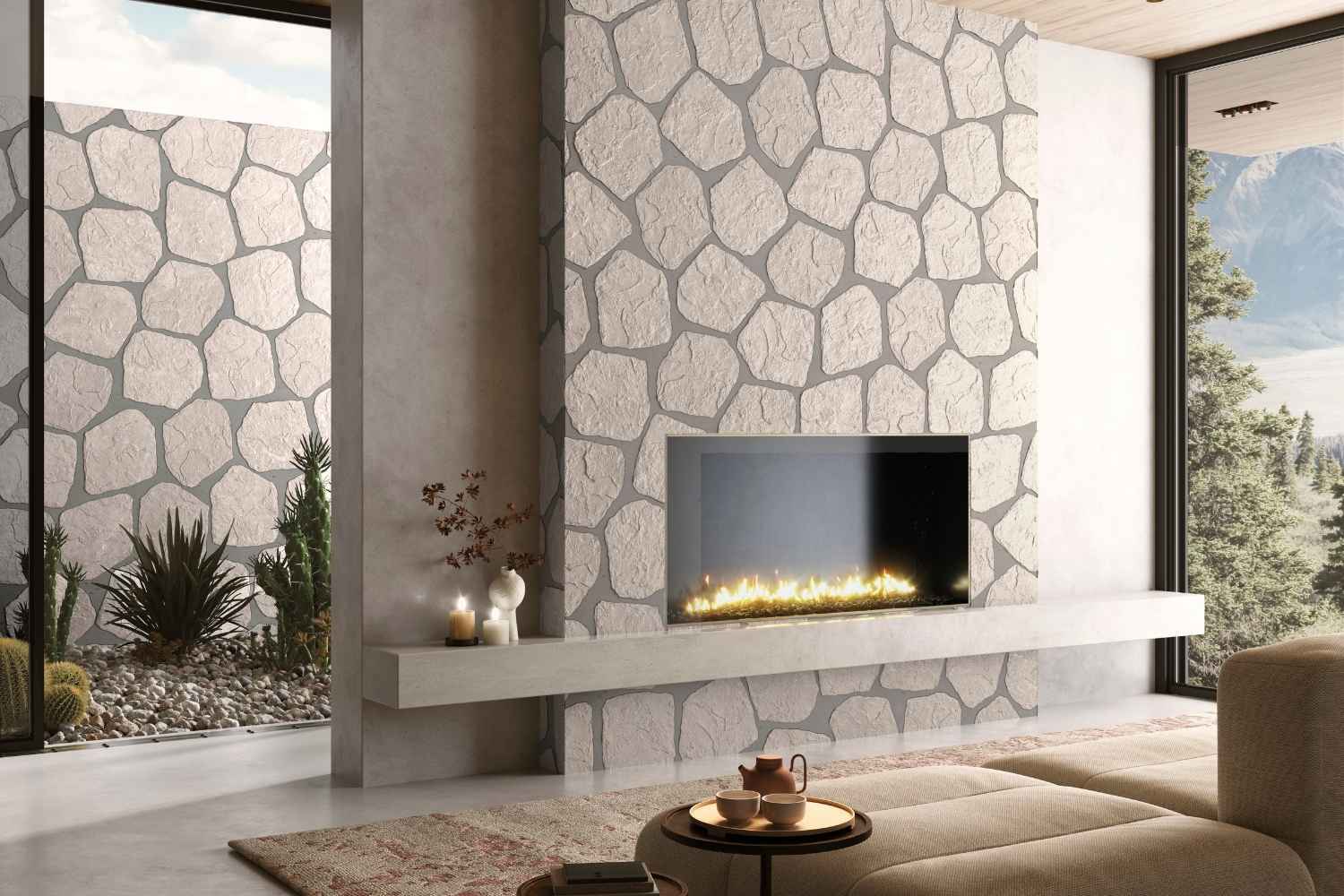 Polygonalplatten Feinsteinzeug beige 28,5x33x1cm "Nazca Beige"