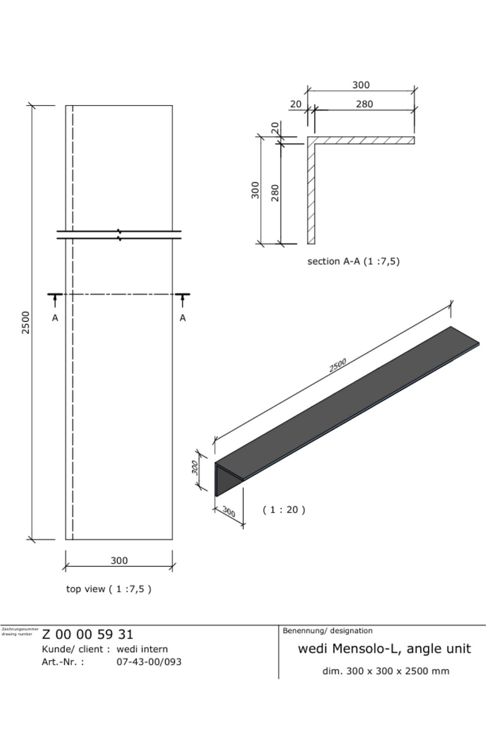 wedi Mensolo L Winkelelement – befliesbare Rohrverkleidung 30×30x250 cm - Stärke 20 mm