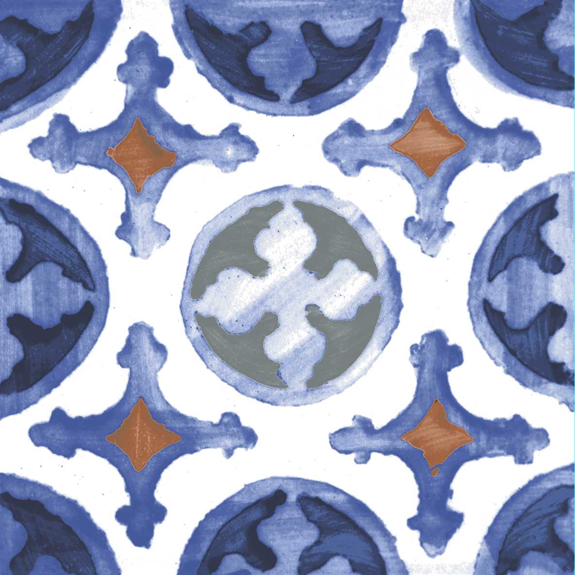 RESTPOSTEN Wandfliese Vintage Dekor 25x25 cm "Galana" | 24 verschiedene Dekore nach Zufall