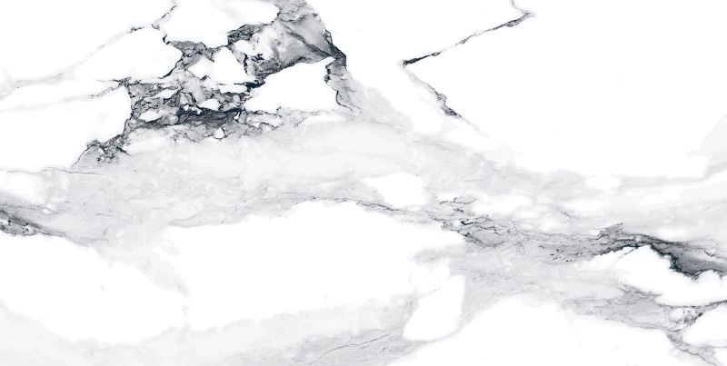 Fliese Paonazzetto-Marmoroptik weiß-grau matt 60x120 cm "Crash Blanco" rektifiziert