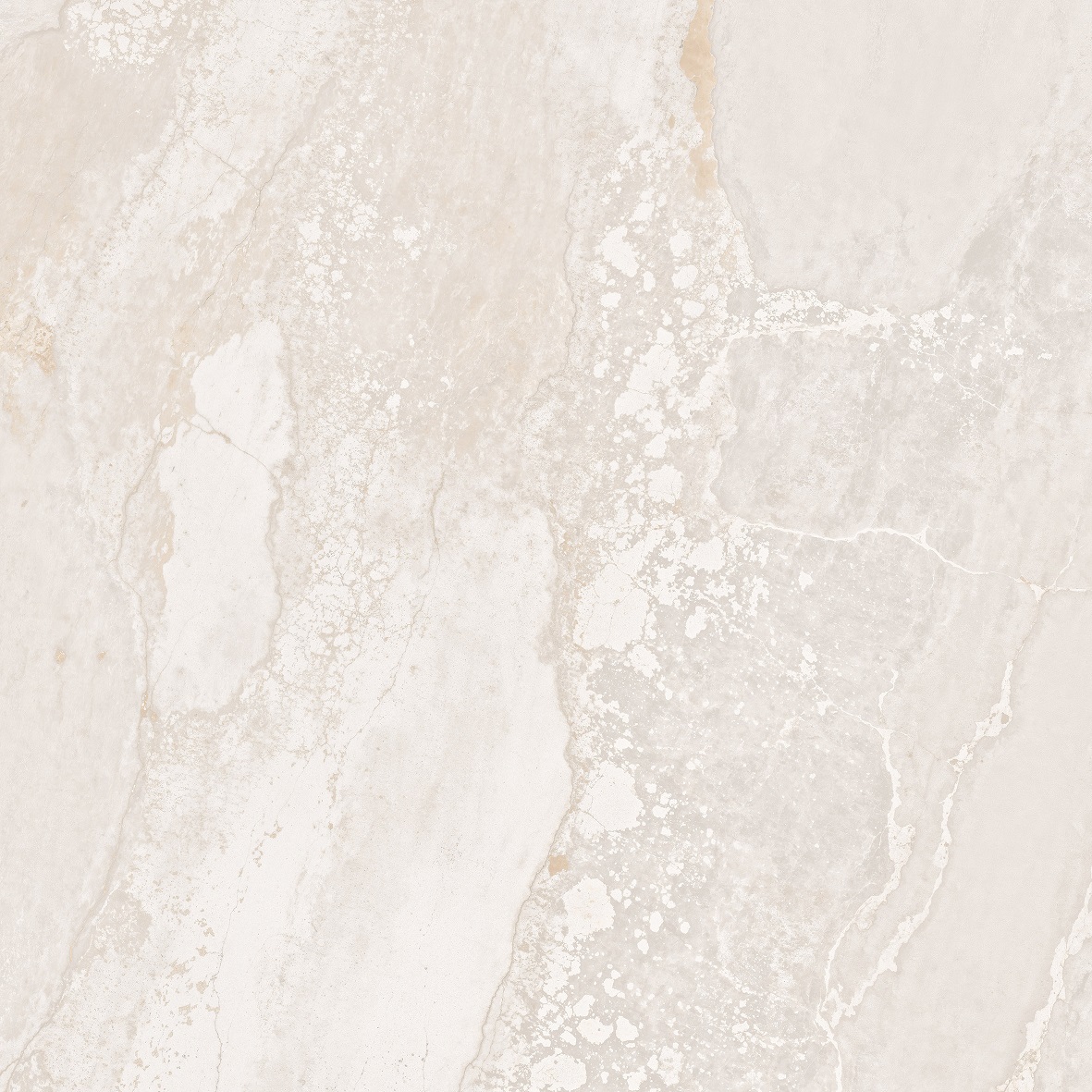 Fliese Metalloptik beige matt 120x120cm "Planet Cream" Feinsteinzeug rektifiziert - mit fühlbarer 3D-Struktur