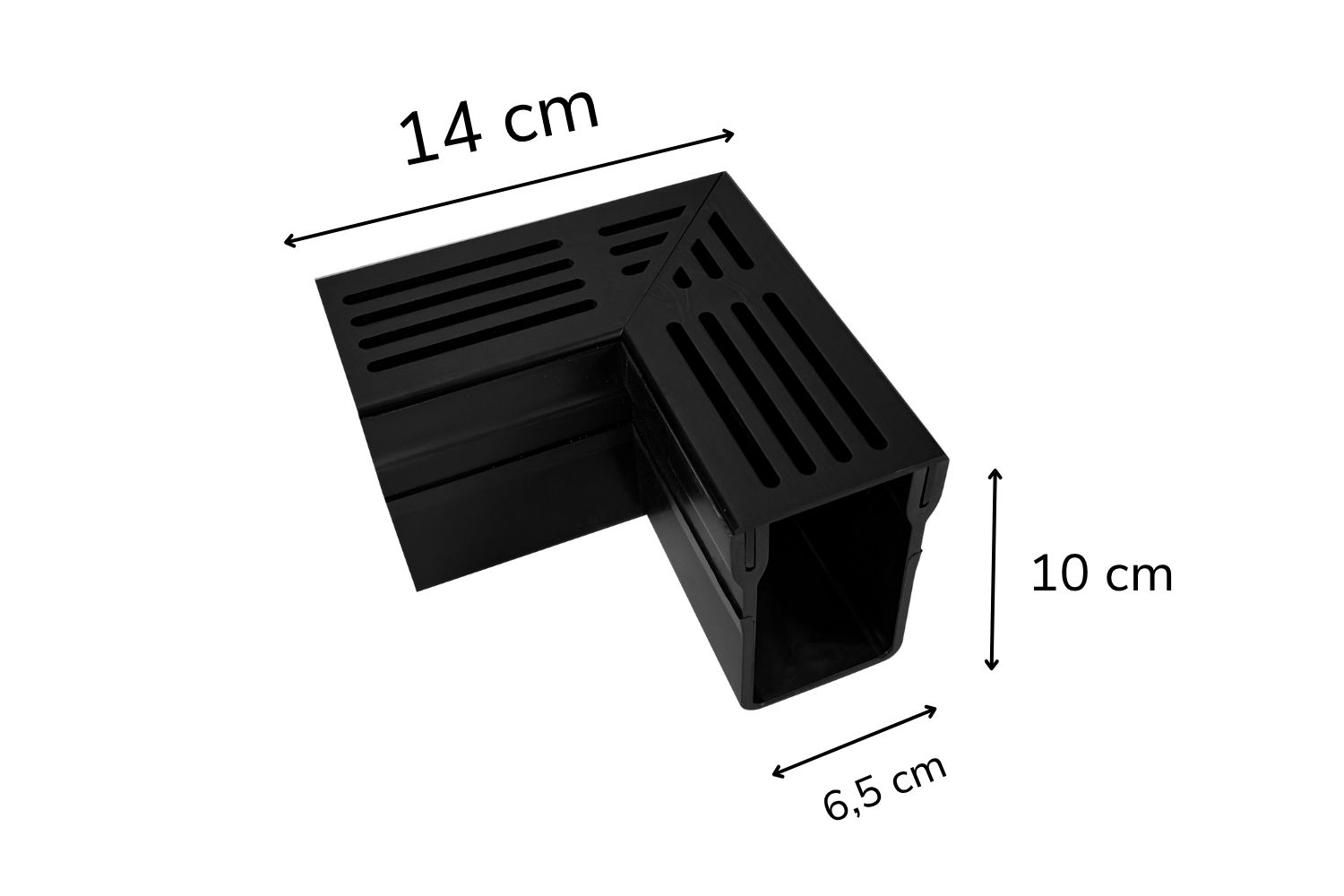 Eckstück für Entwässerungssystem U-Drain Pro schwarz eloxiert 