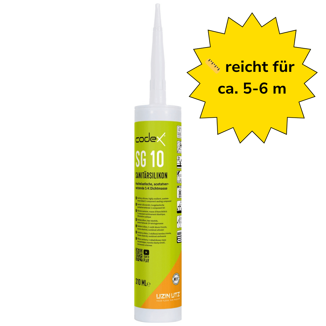 Silikon für Fugen "Codex SG 10" beton | Silikonfugen für Fliesen in Bad & Küche 0,31 L