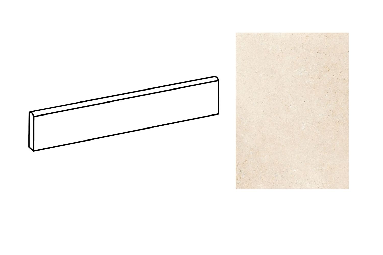 Fliesensockel lebendige Steinoptik beige 7,3x60 cm "Unionstone 2 Olimpia Avorio" Natursteinoptik