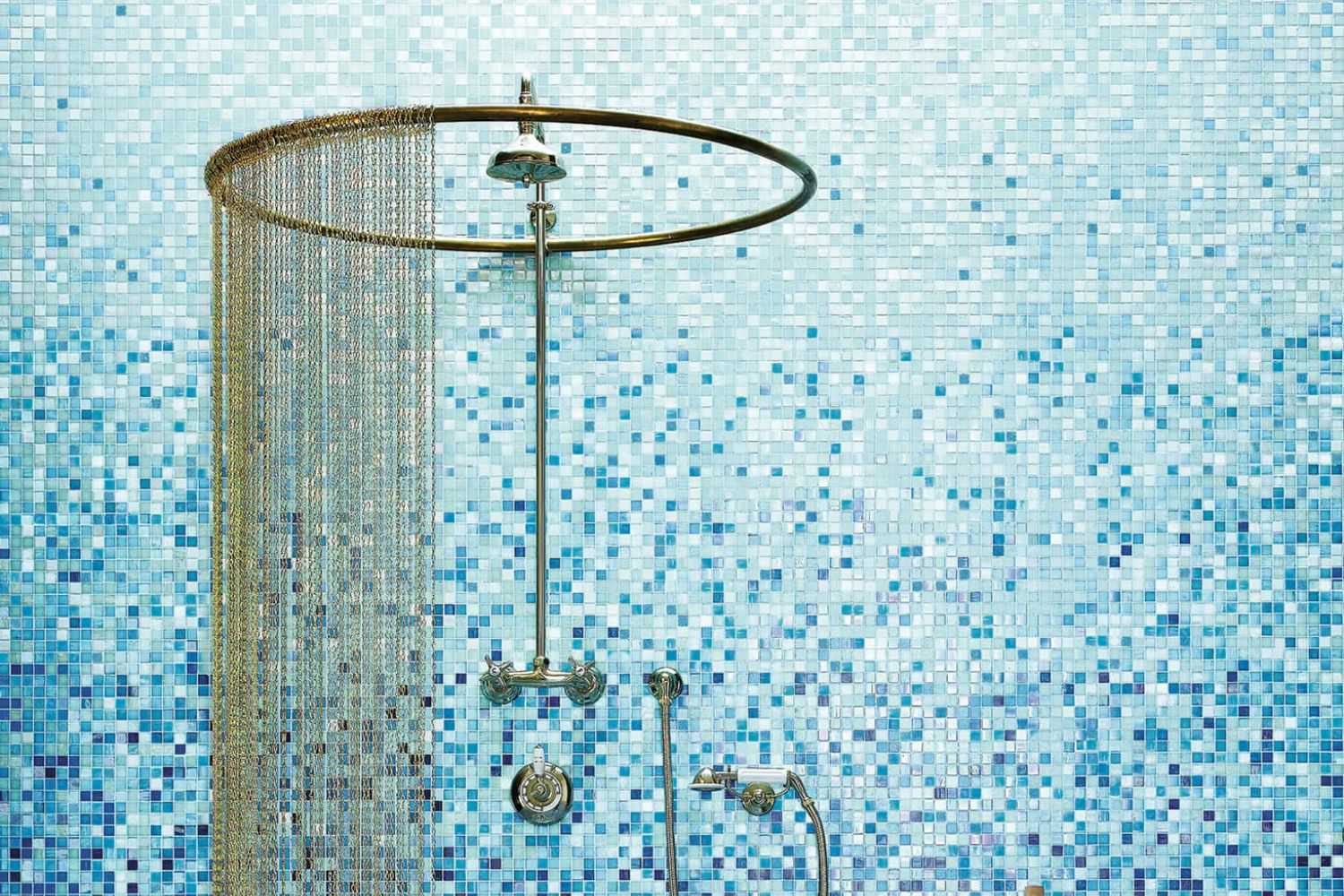 Bisazza Mosaik Farbverlauf-Set türkis-blau "Gladiolo" aus 8x 32,2x32,2cm