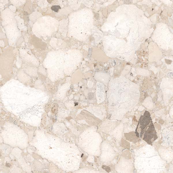 Fliese Terrazzo-Steinoptik beige matt 60x60 cm "Veni Beige" rektifiziert 