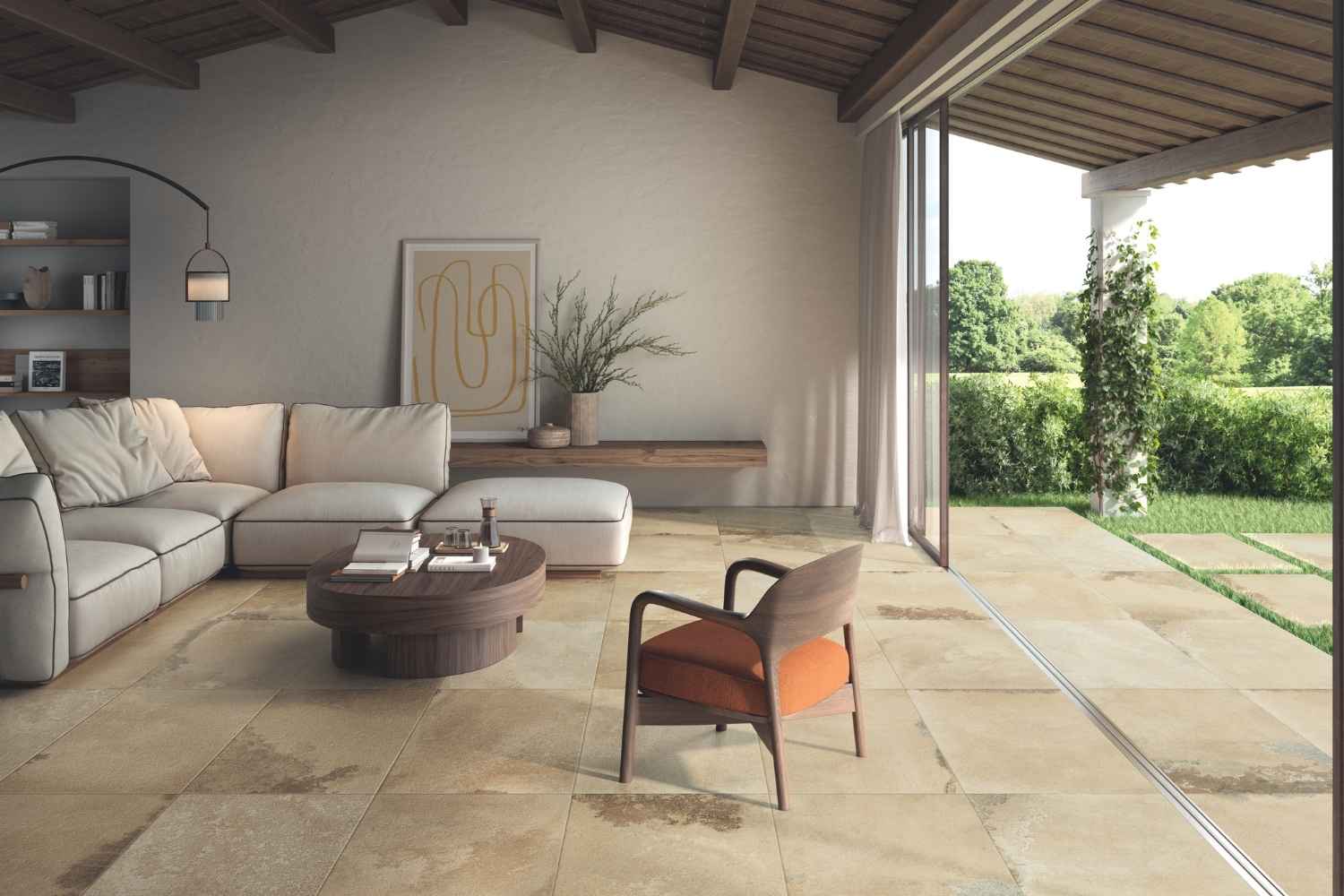 Fliese Solnhofener Natursteinoptik beige matt  Feinsteinzeug rektifiziert