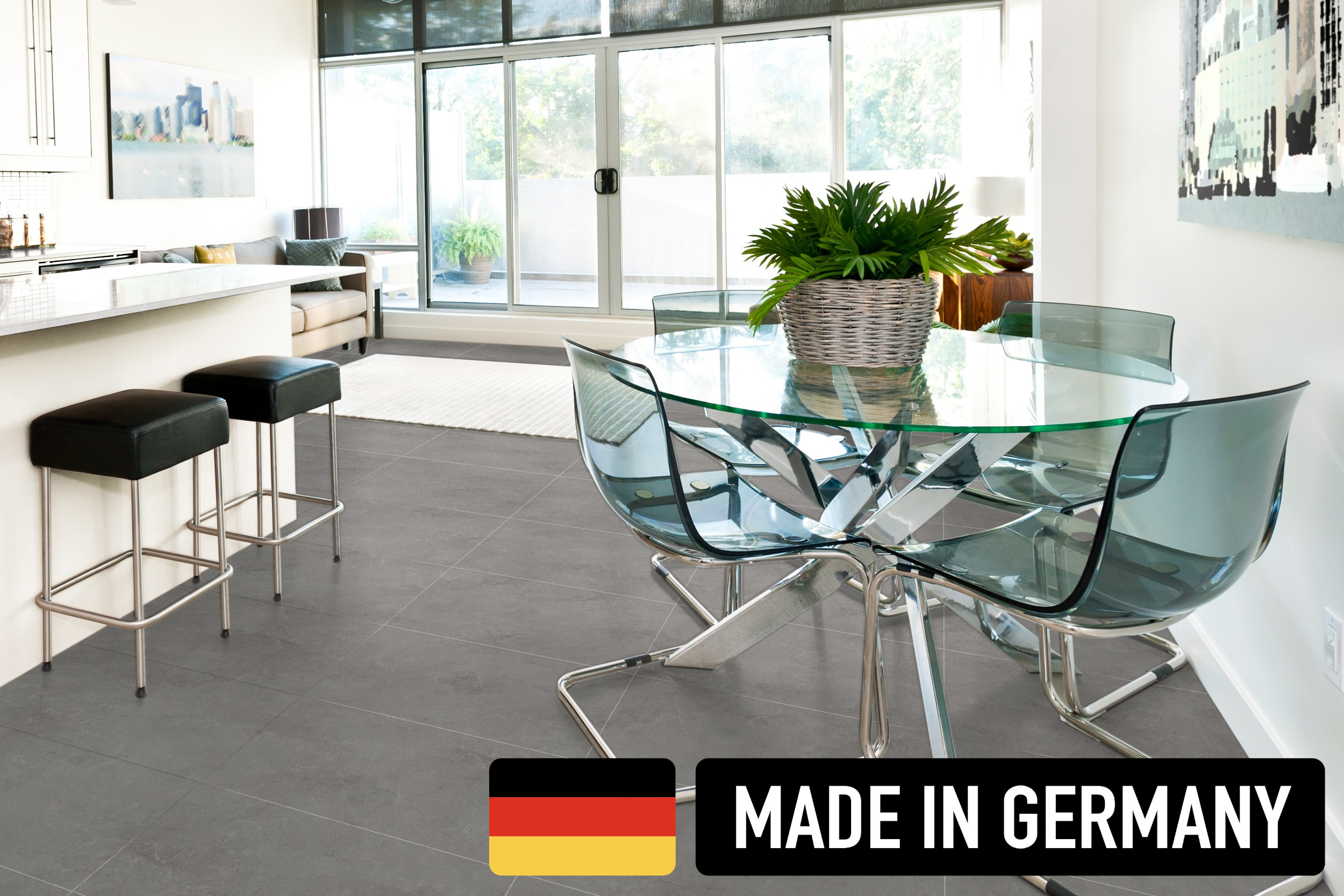Wandfliese Bodenfliese Steinoptik 30x60 cm Voyage Grey Ambiente grau Made in Germany